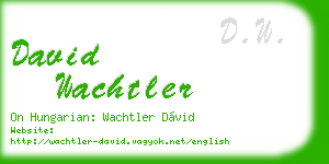 david wachtler business card